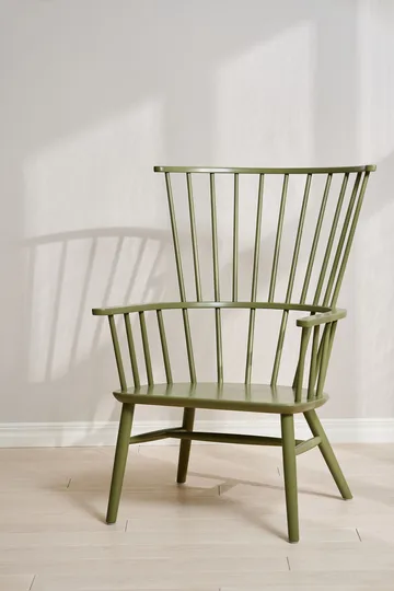 Henriette armchair cushion&headrest Olive green-Espresso - Stolab