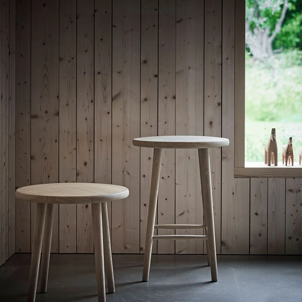 Miss Button bar stool, Oak white oiled. medium Stolab