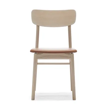 Prima Vista chair white-oiled oak - Leather Elmosoft 43807 cognac - Stolab