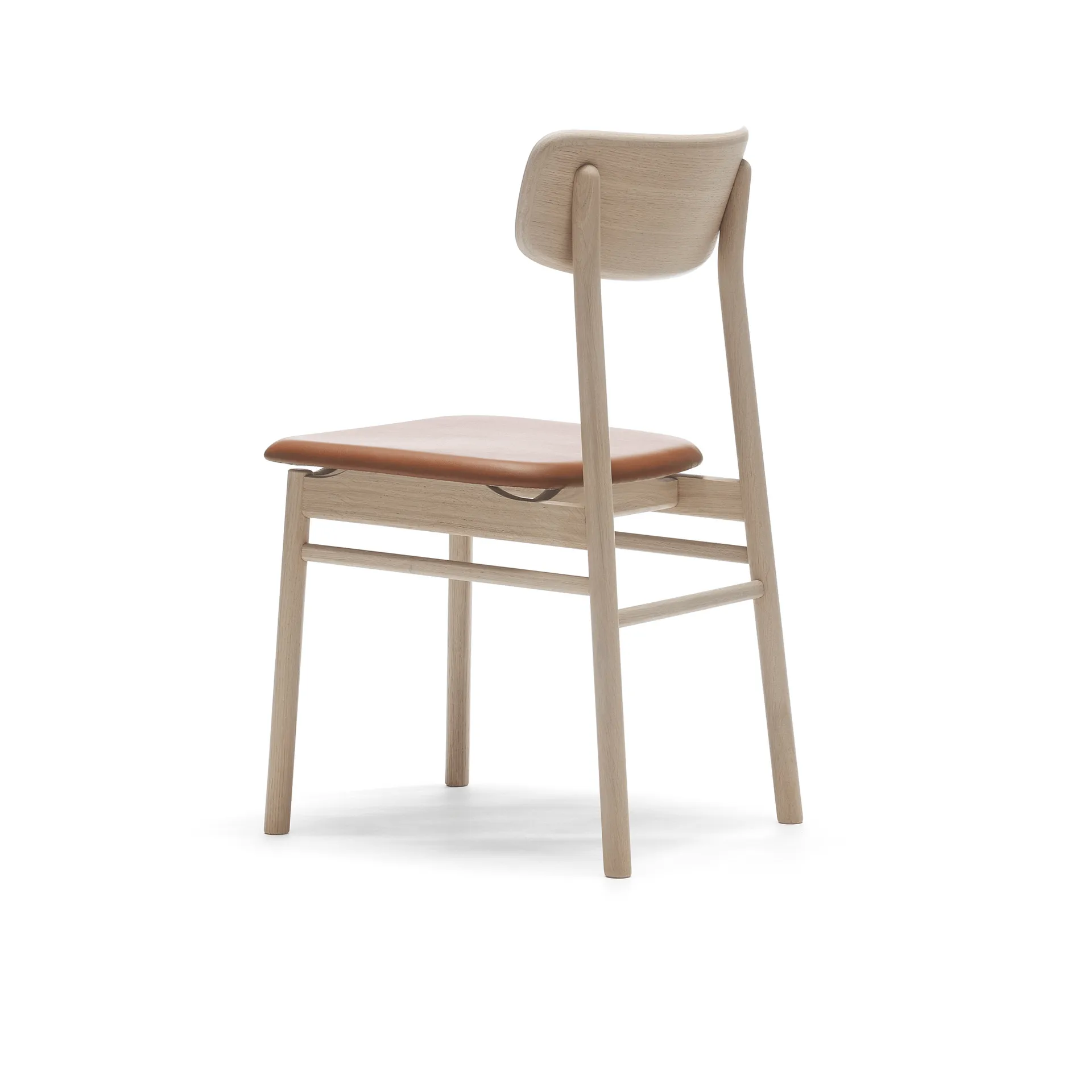 Prima Vista chair white-oiled oak, Leather Elmosoft 43807 cognac Stolab
