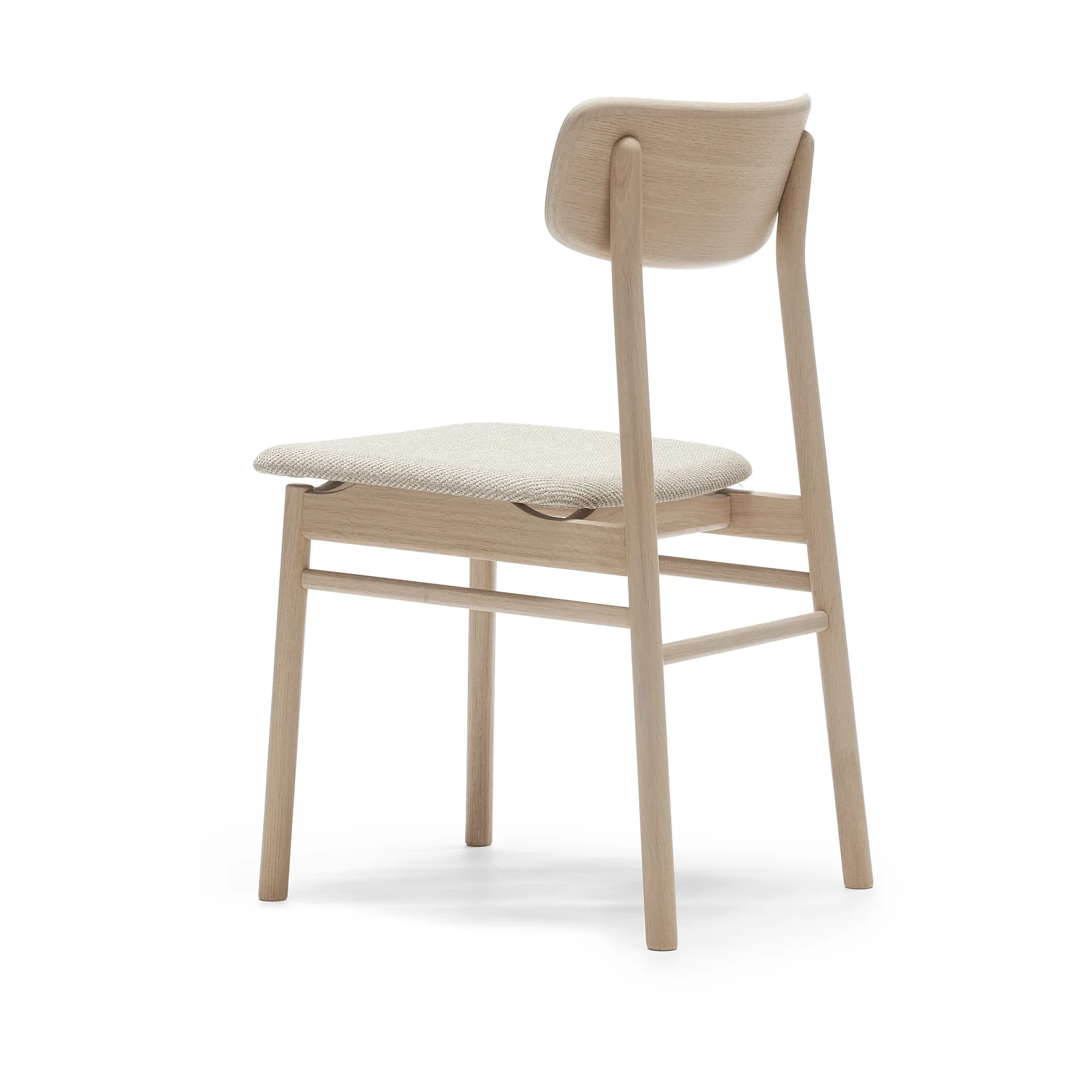 Prima Vista chair white-oiled oak, Textile Atto Driftwood V3576/01 grey Stolab