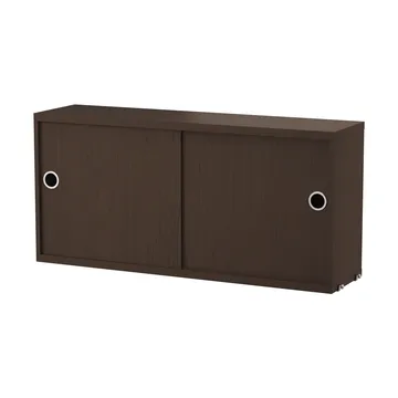 String cabinet with sliding door - Dark oak, 78x20 cm - String