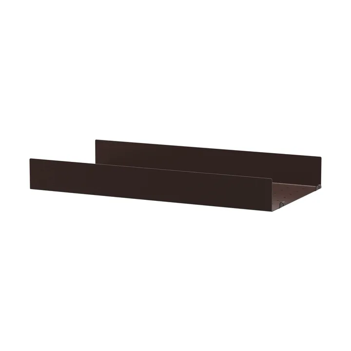 String shelf metal - Dark brown, 58x30 cm, high rim - String