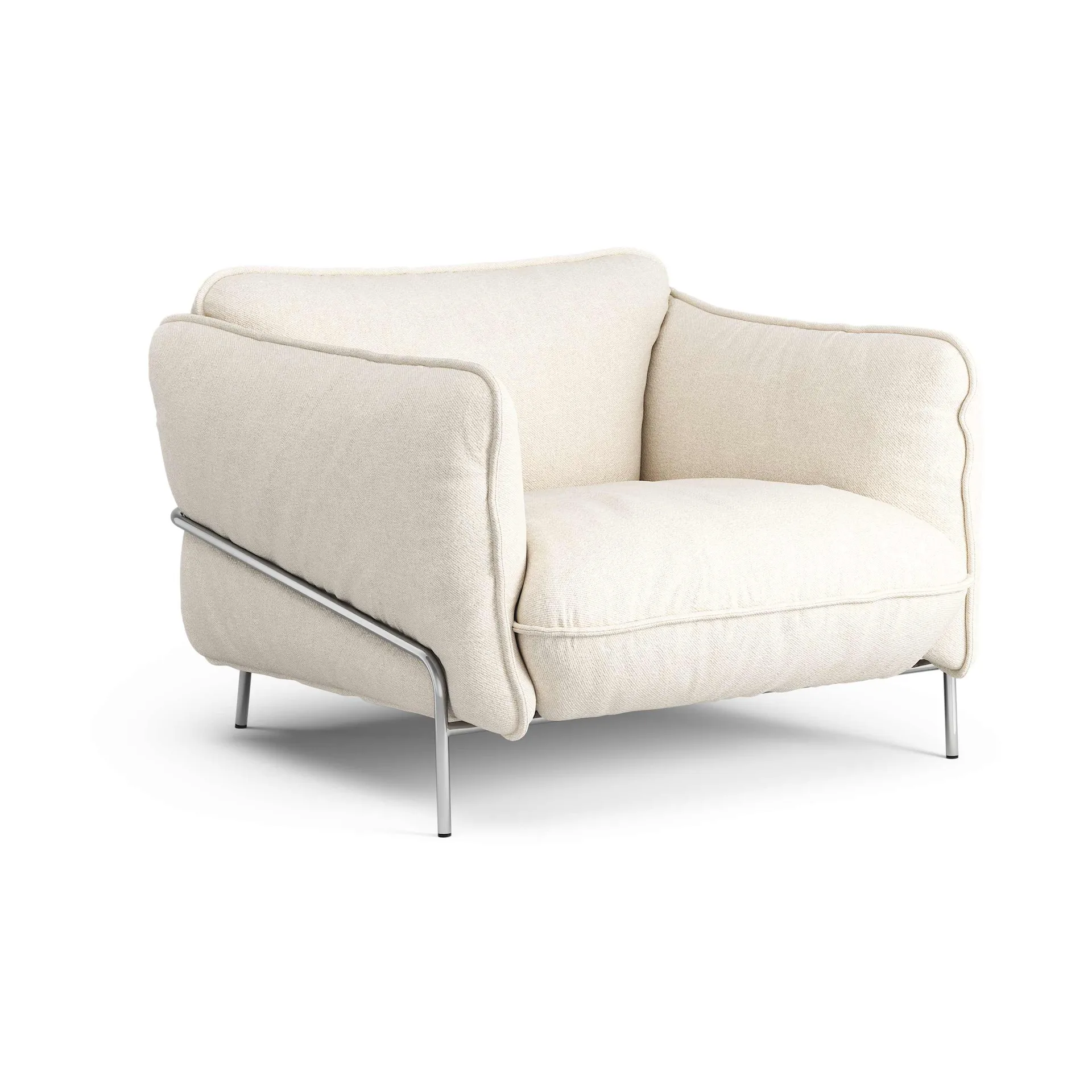 Continental armchair, Sealife Ivory/sand-chromed steel Swedese