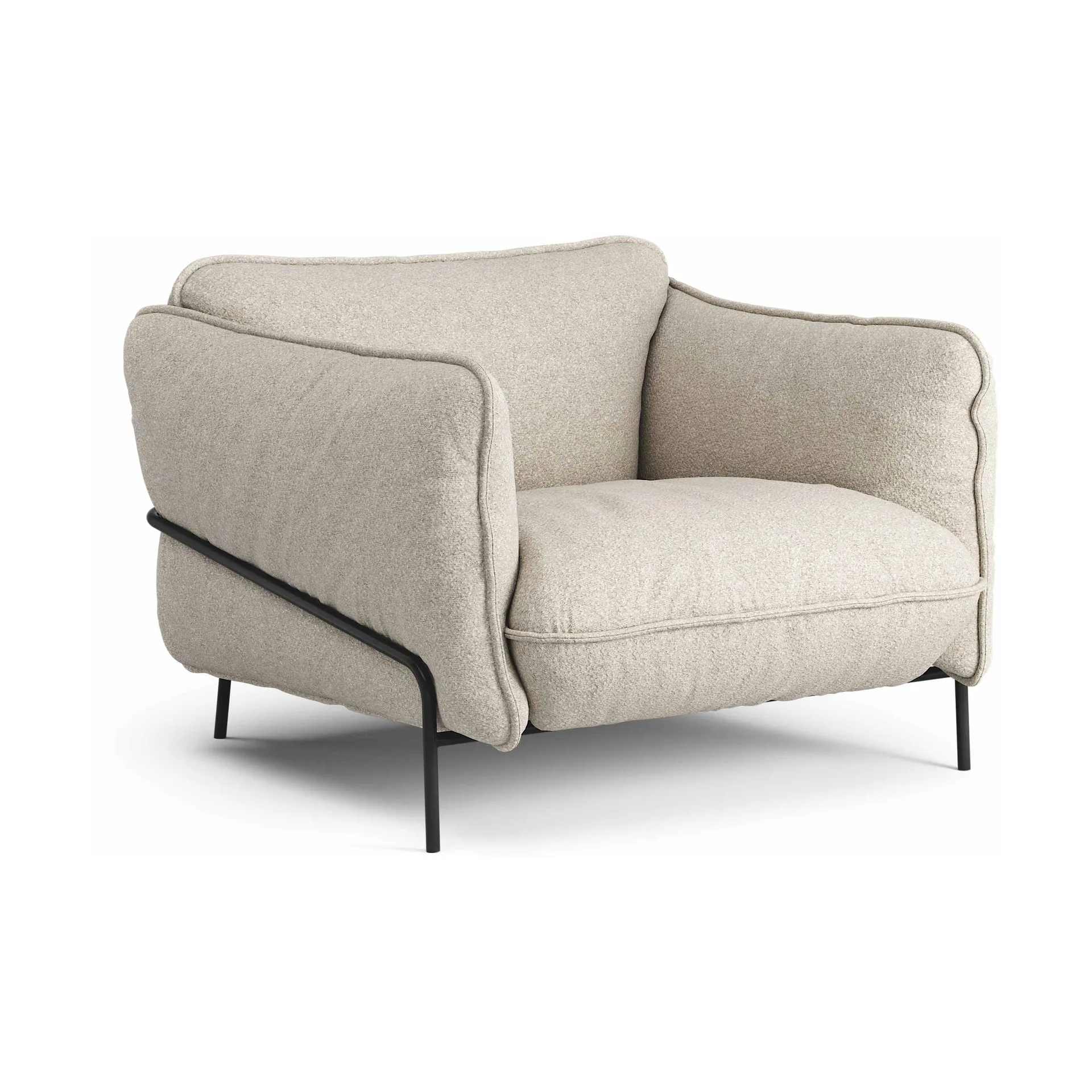 Continental armchair, Wave Sand-black lacquered steel Swedese