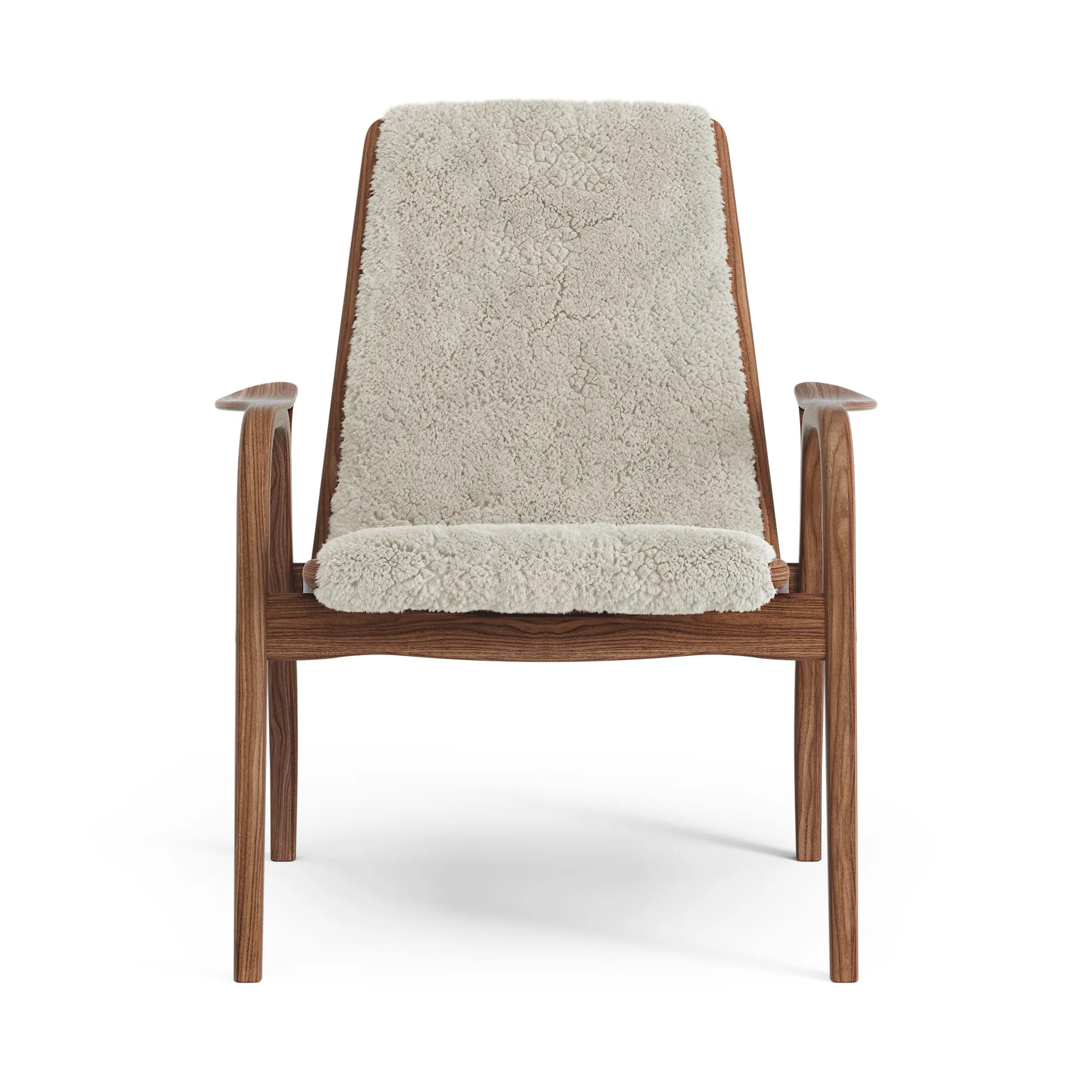 Laminett arm chair oiled walnut/sheep skin, Moonlight (beige) Swedese