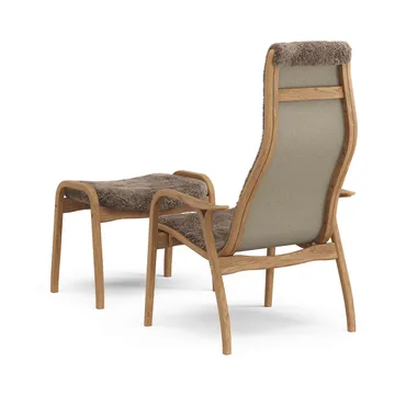 Lamino armchair and footstool - Sheepskin Sahara-oiled oak - Swedese