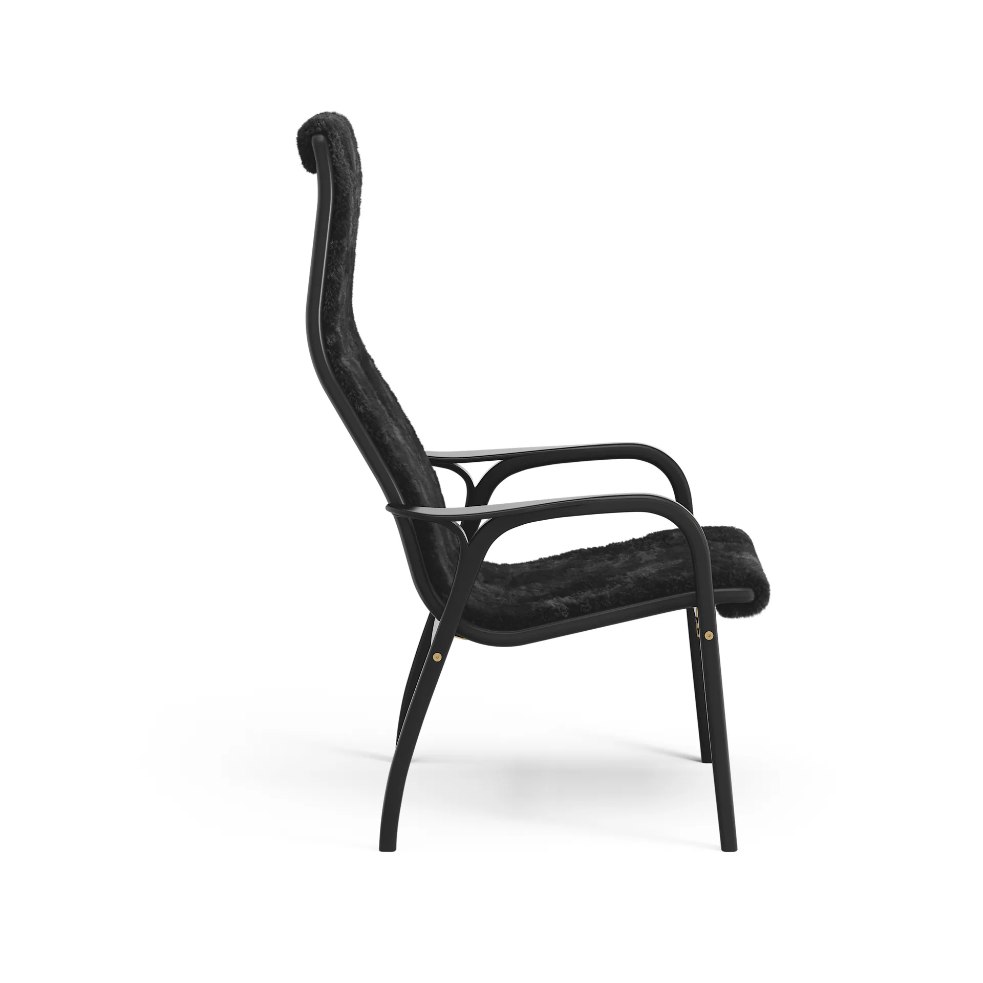 Lamino armchair, Sheepskin black-black stained beech Swedese