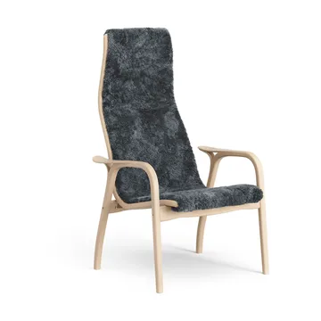Lamino armchair - Sheepskin Charcoal-lacquered beech - Swedese