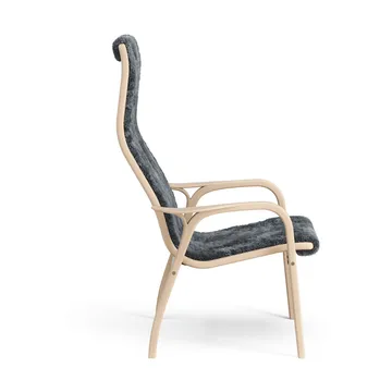 Lamino armchair - Sheepskin Charcoal-lacquered beech - Swedese