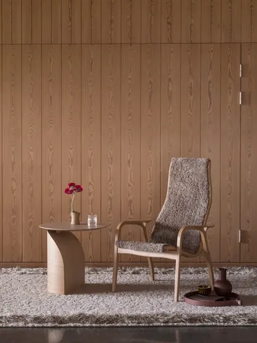 Lamino armchair - Sheepskin Charcoal-lacquered beech - Swedese
