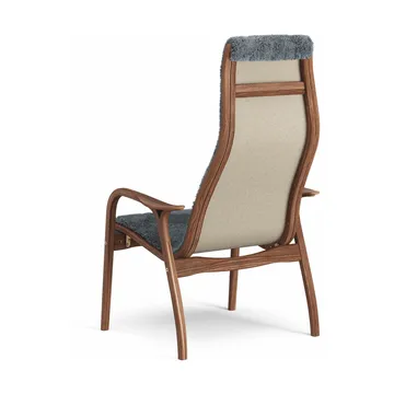 Lamino armchair - Sheepskin Charcoal-lacquered walnut - Swedese