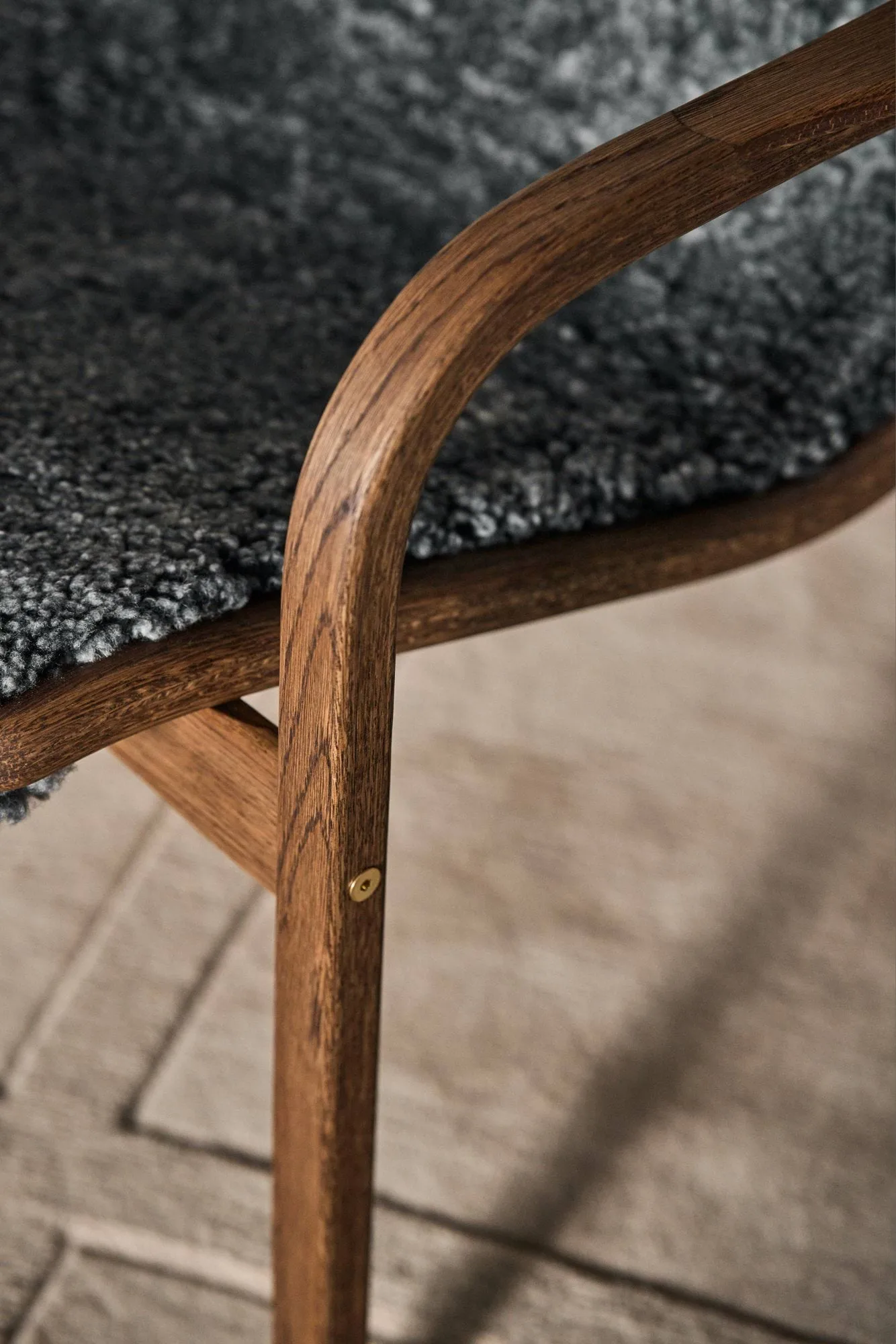 Lamino armchair, Sheepskin Charcoall-Rubio Monocoat Chocolate Swedese