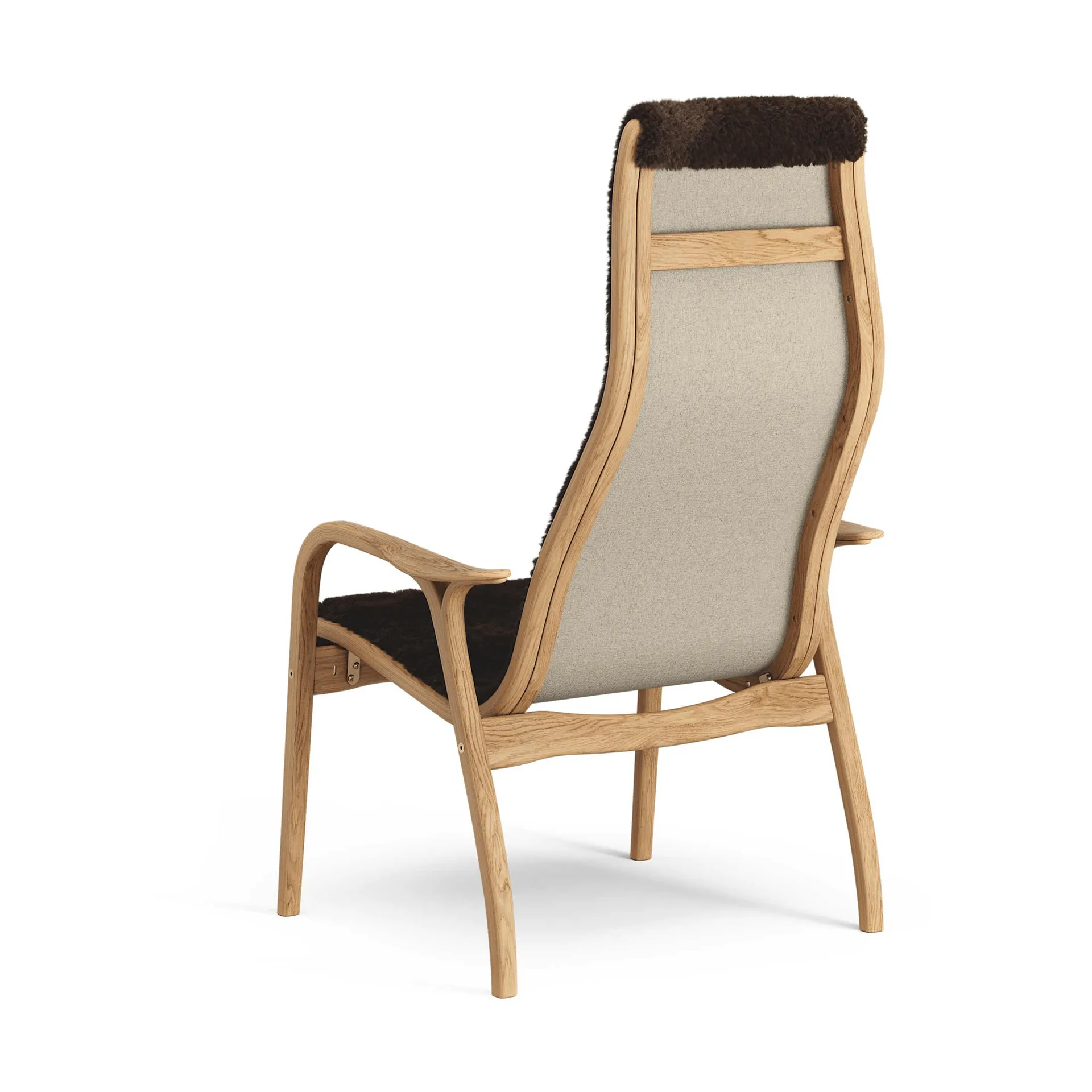 Lamino armchair, Sheepskin Espresso-oiled oak Swedese