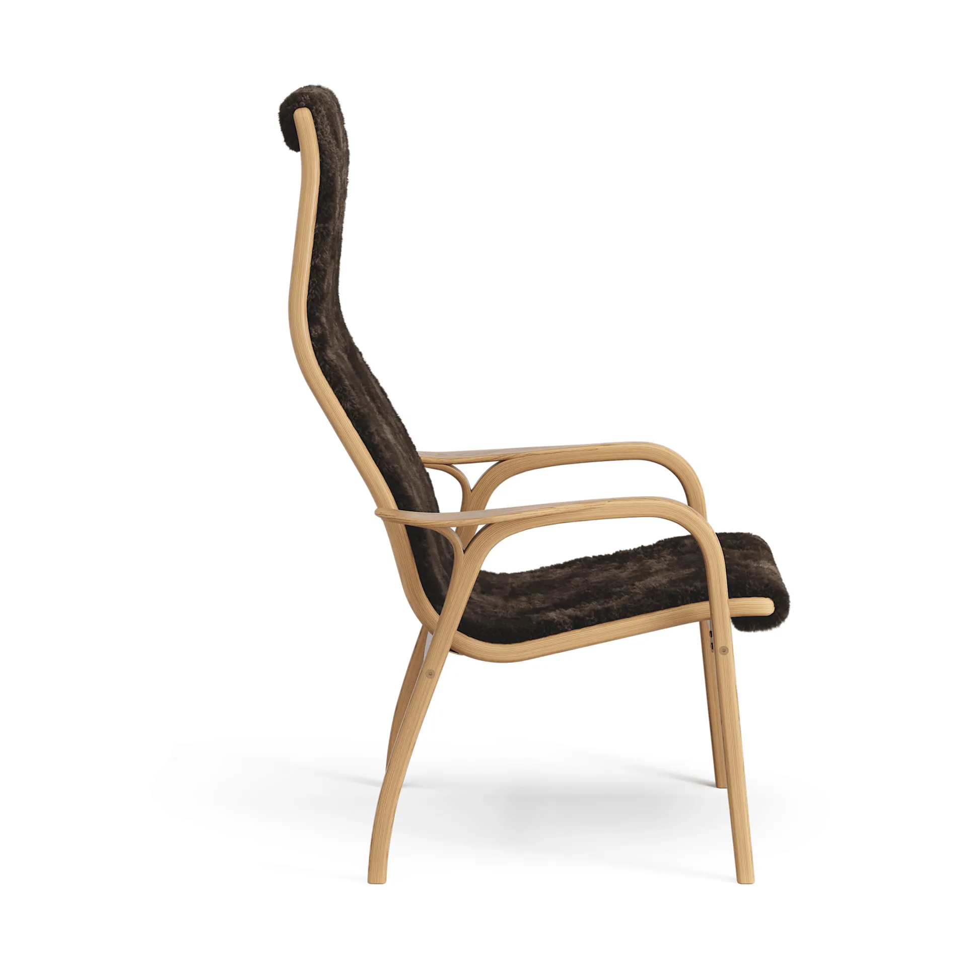 Lamino armchair, Sheepskin Espresso-oiled oak Swedese