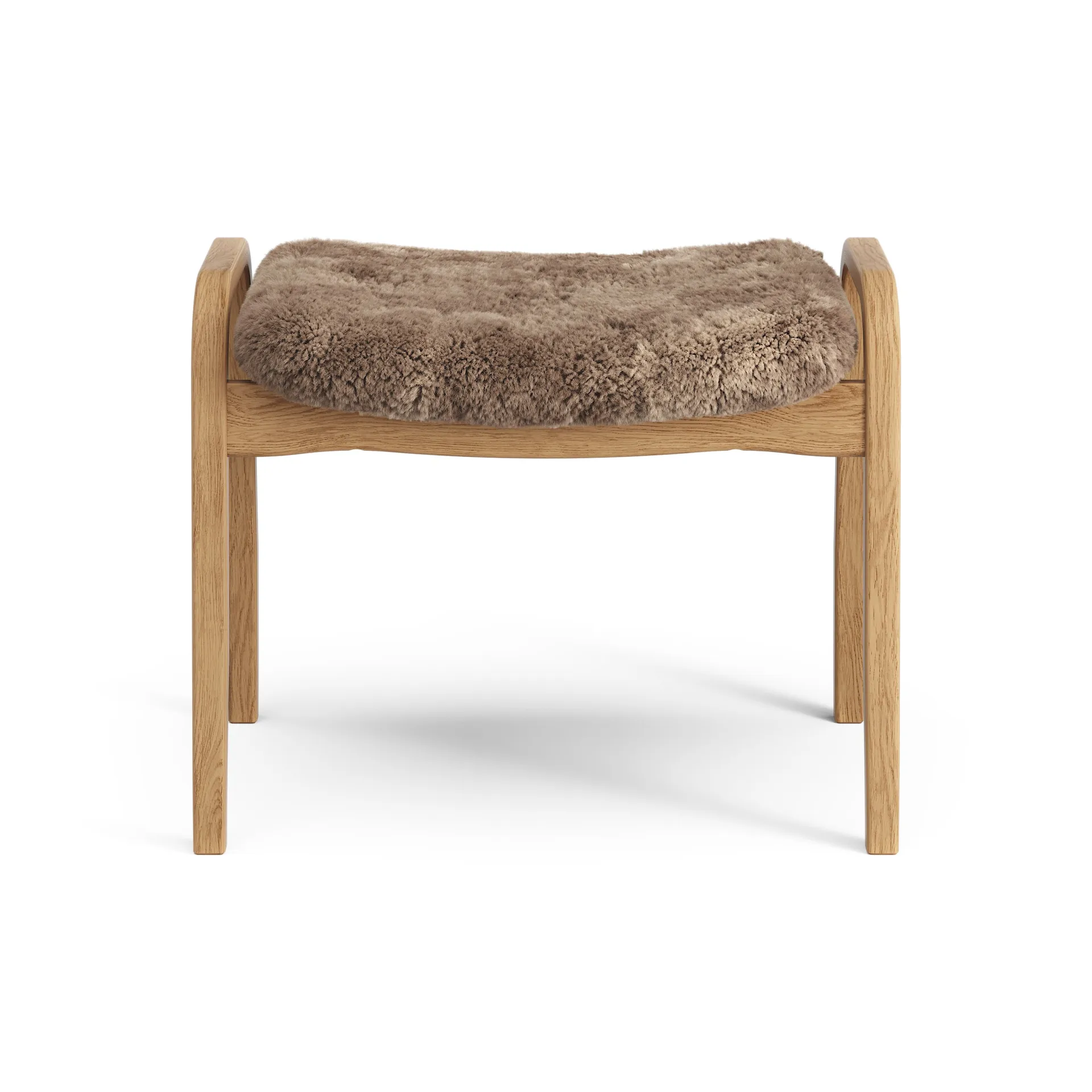 Lamino foot stool oiled oak/sheep skin, Sahara (nougat brown) Swedese