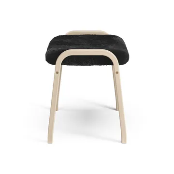 Lamino foot stool white pigmented oak/sheep skin - Black (black) - Swedese
