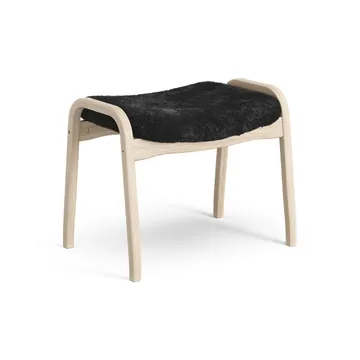 Lamino foot stool white pigmented oak/sheep skin - Black (black) - Swedese