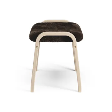 Lamino foot stool white pigmented oak/sheep skin - Espresso (brown) - Swedese
