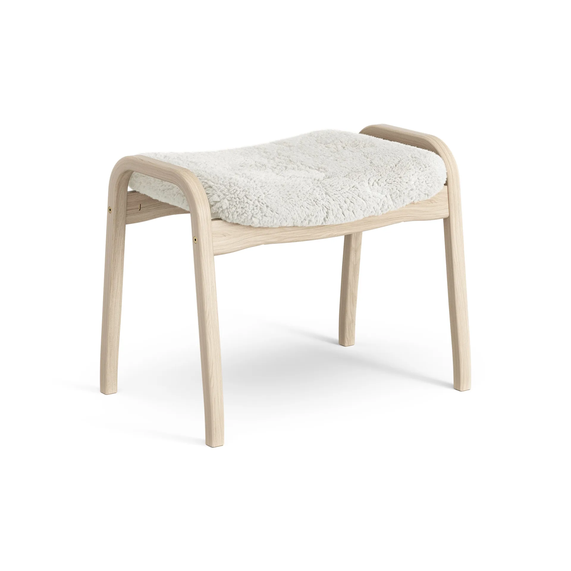 Lamino foot stool white pigmented oak/sheep skin, Off white (white) Swedese