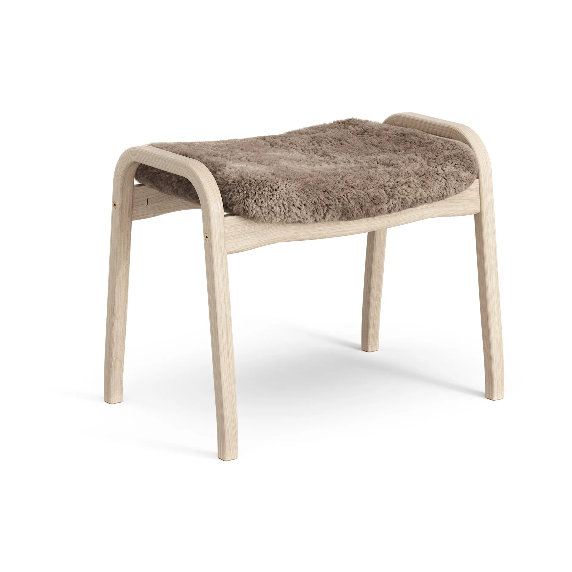Lamino footstool, Sheepskin Sahara-white pigmented oak Swedese