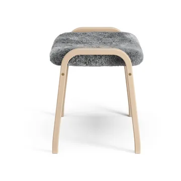 Lamino footstool - Sheepskin Scandinavian grey-lacquered beech - Swedese