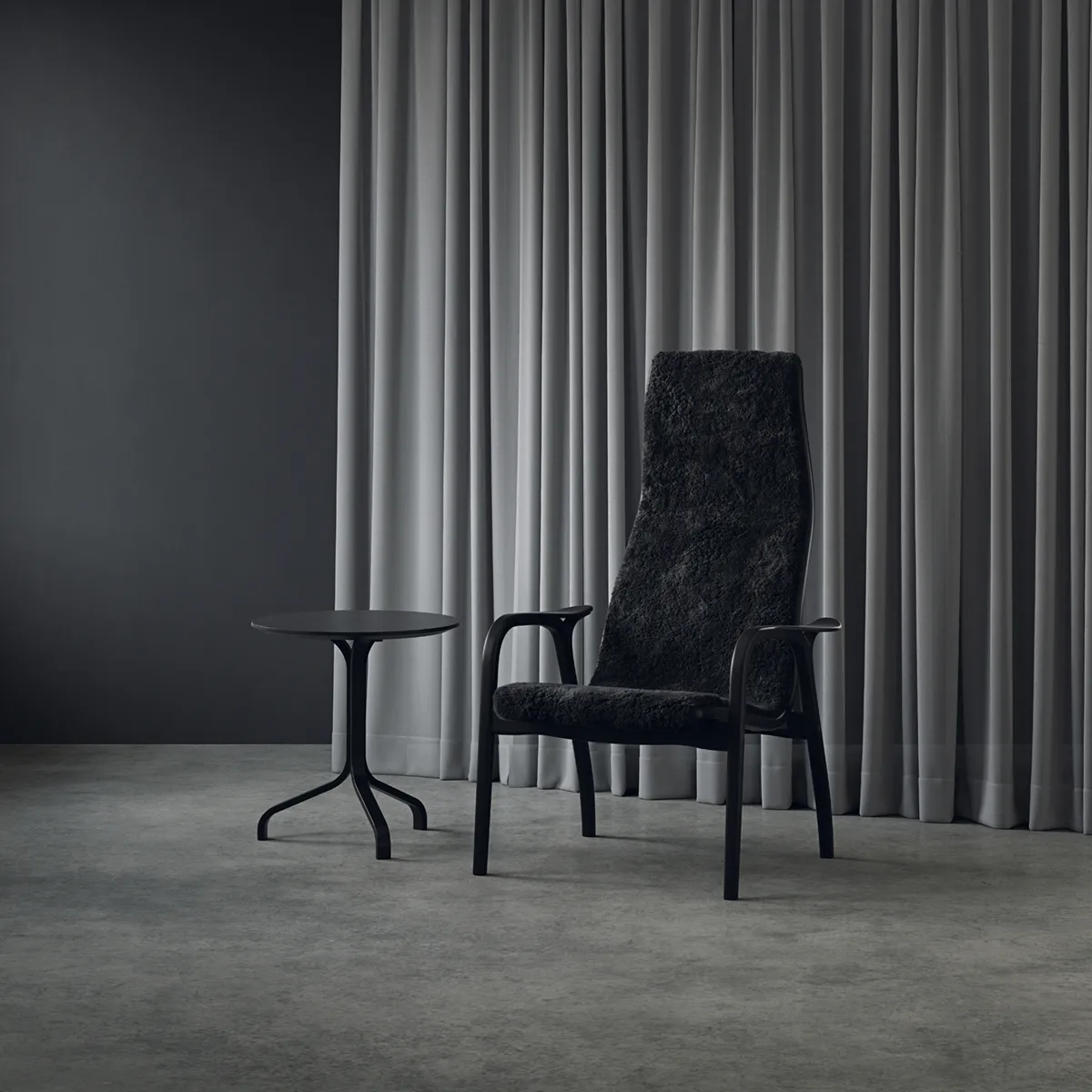 Lamino table 49 cm, Beech black stain Swedese