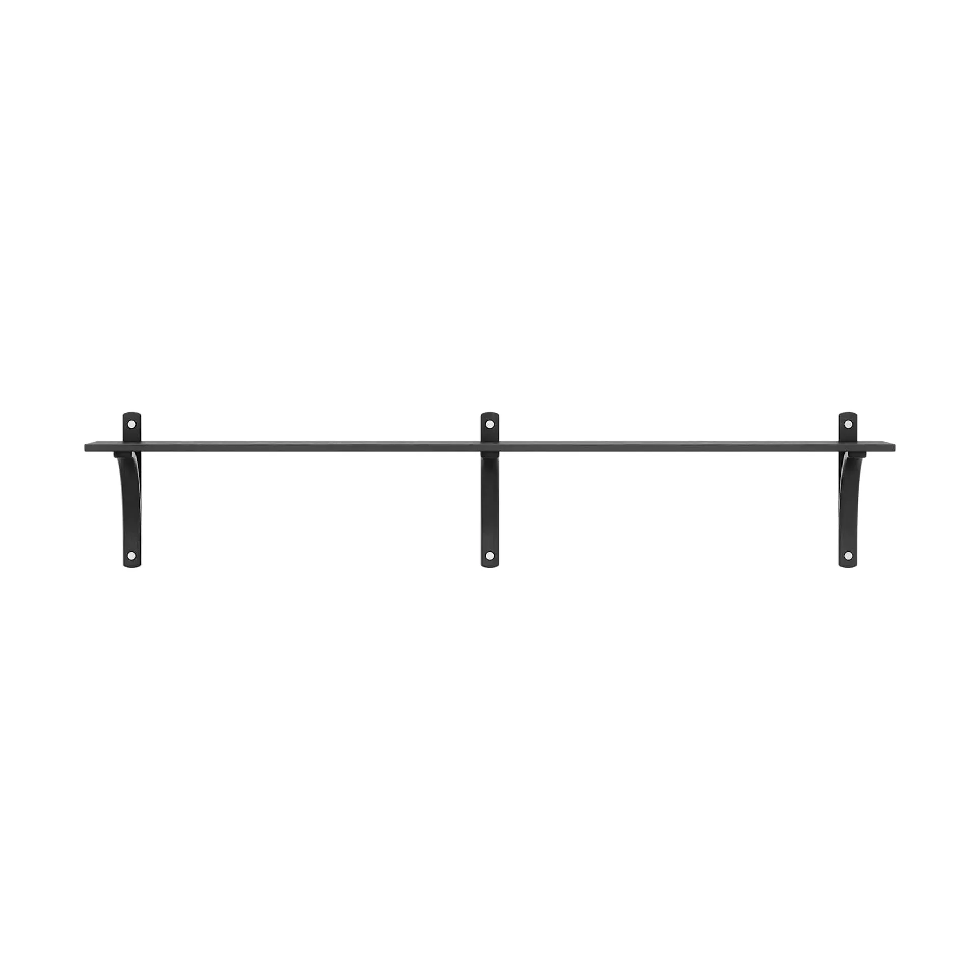 Levi shelf 1 shelf level, Black-stained ash-aluminum, 180 cm Swedese