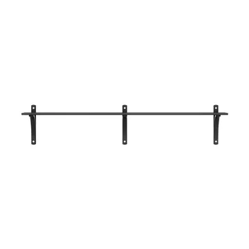 Levi shelf 1 shelf level - Black-stained ash-aluminum, 180 cm - Swedese
