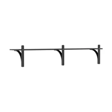 Levi shelf 1 shelf level - Black-stained ash-aluminum, 180 cm - Swedese