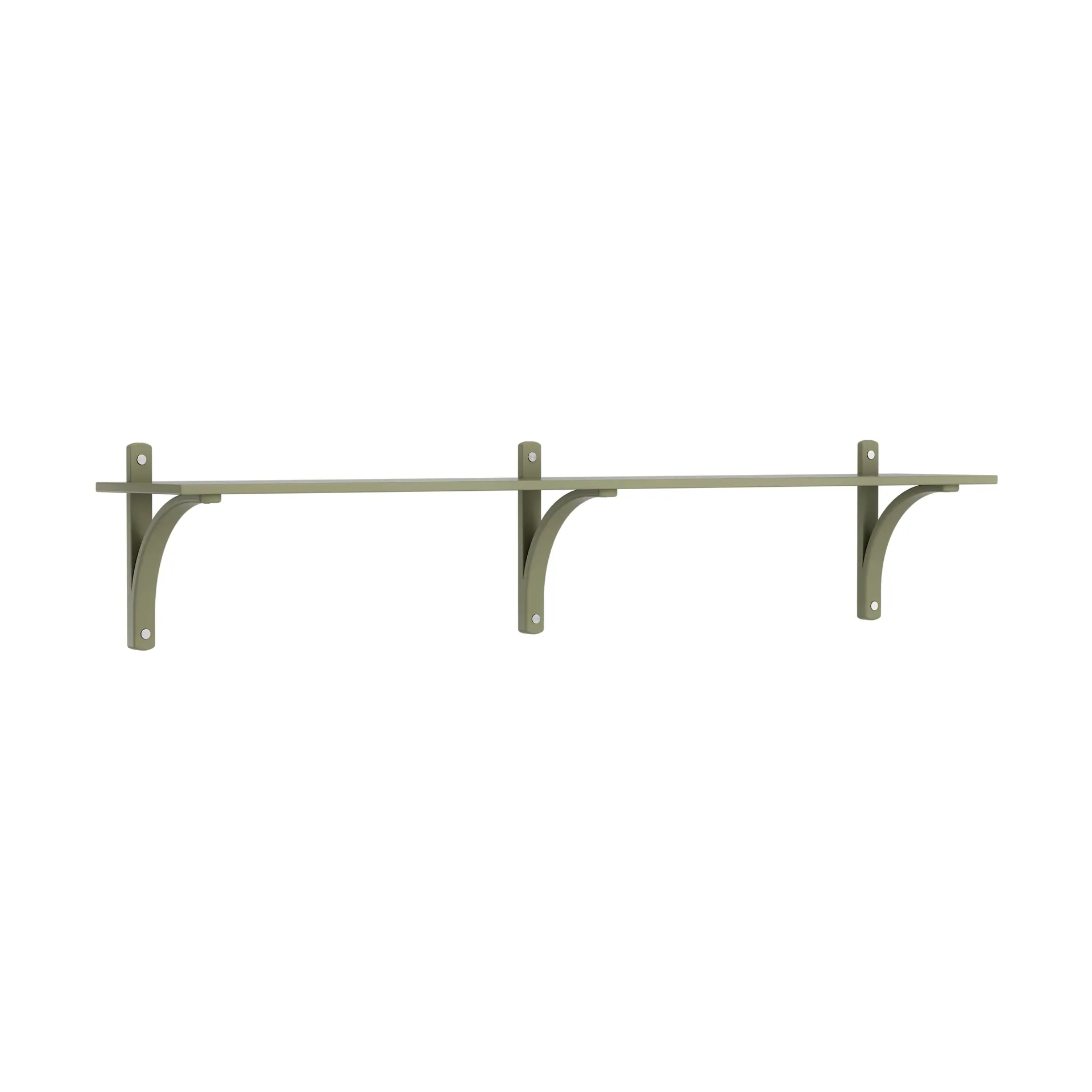 Levi shelf 1 shelf level, Moss green-aluminium, 180 cm Swedese