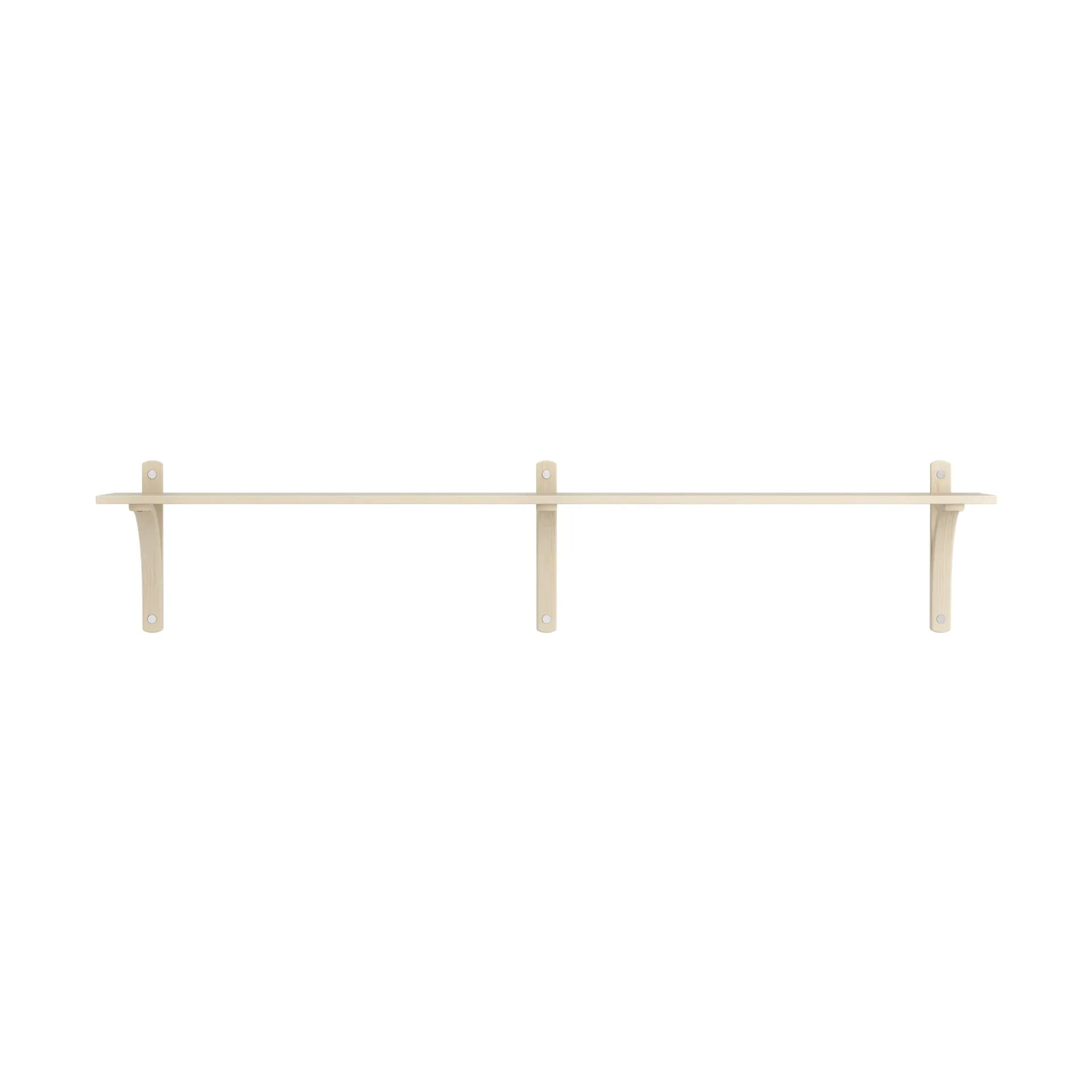 Levi shelf 1 shelf level, Natural lacquered ash-aluminium, 180 cm Swedese