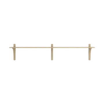 Levi shelf 1 shelf level - Natural lacquered oak-brass, 180 cm - Swedese