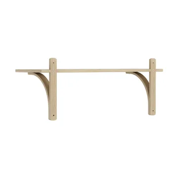 Levi shelf 1 shelf level - Natural lacquered oak-brass, 90 cm - Swedese