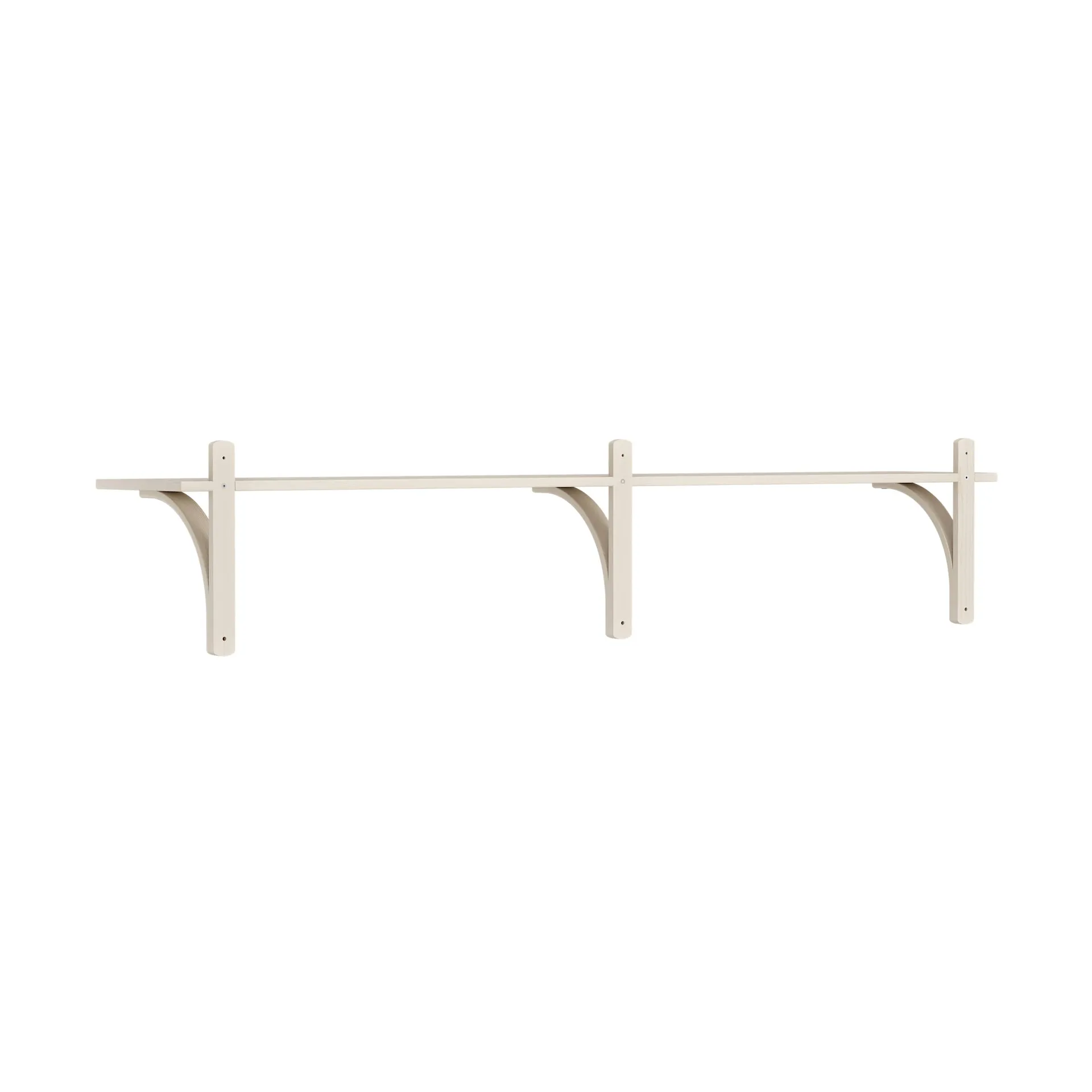 Levi shelf 1 shelf level, White pigmented ash-brass, 180 cm Swedese