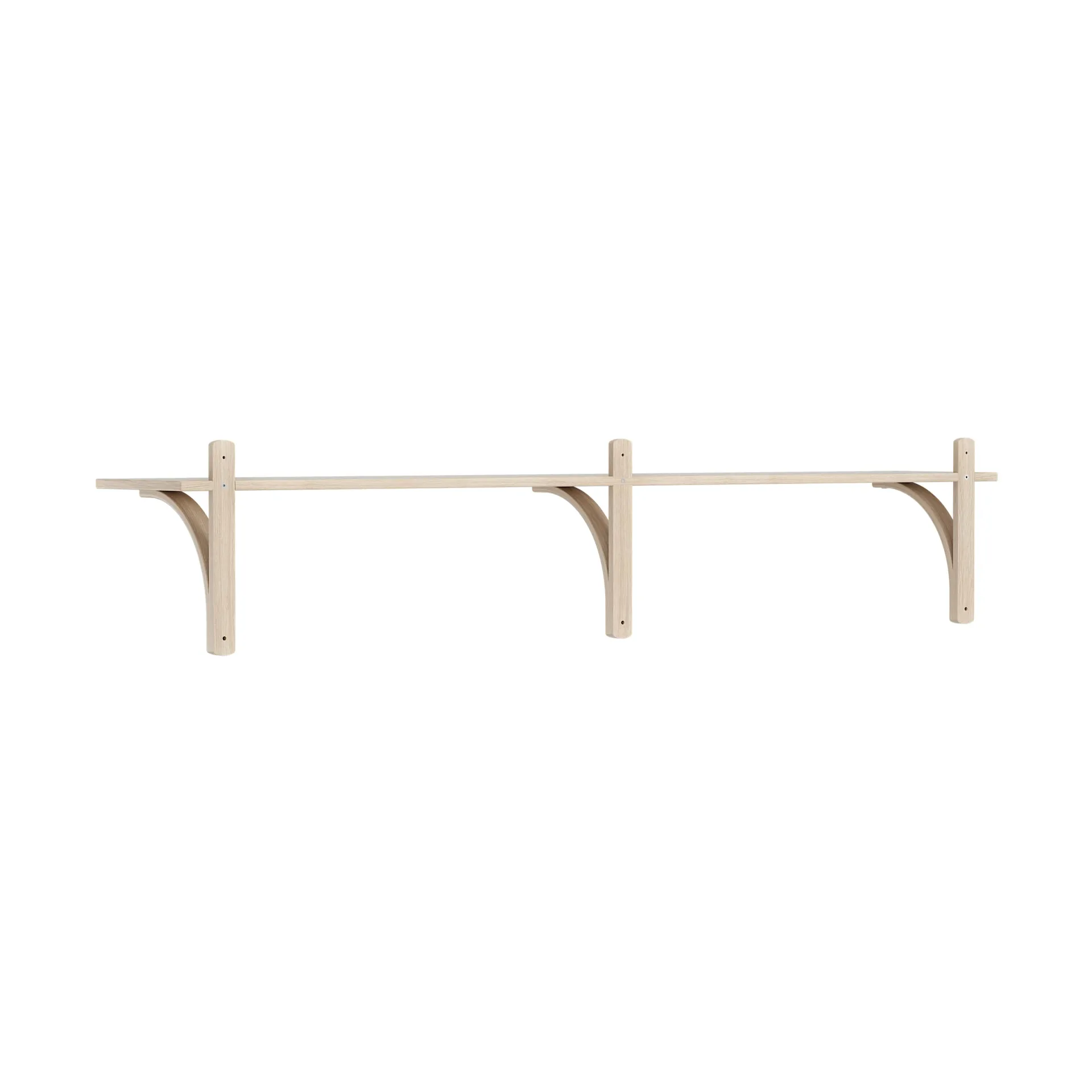 Levi shelf 1 shelf level, White pigmented oak-aluminium, 180 cm Swedese