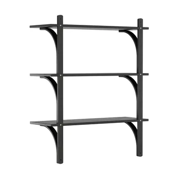 Levi shelf 3 shelves - Black stained ash-aluminium, 90 cm - Swedese