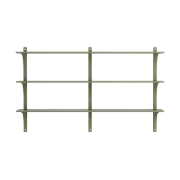 Levi shelf 3 shelves - Moss green-aluminium, 180 cm - Swedese