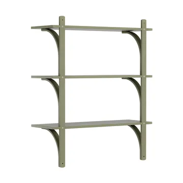 Levi shelf 3 shelves - Moss green-aluminium, 90 cm - Swedese
