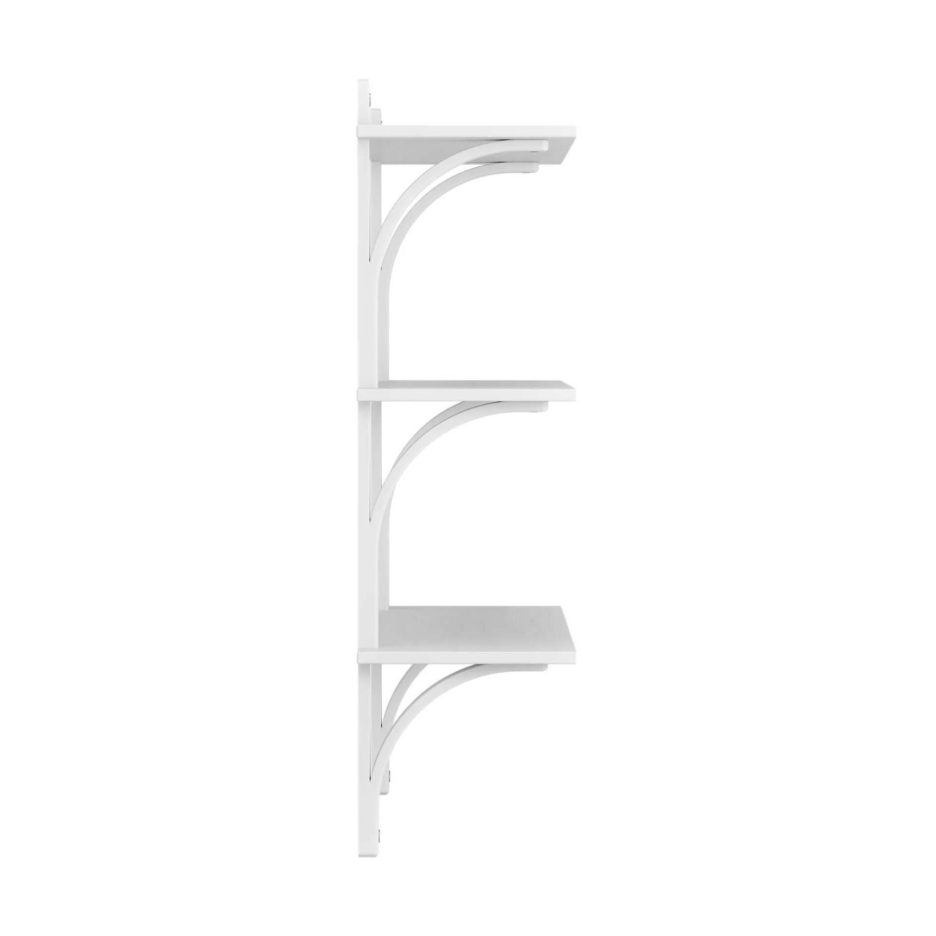 Levi shelf 3 shelves, White lacquered ash-aluminium, 90 cm Swedese
