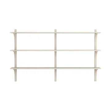 Levi shelf 3 shelves - White pigmented ash-aluminium, 180 cm - Swedese