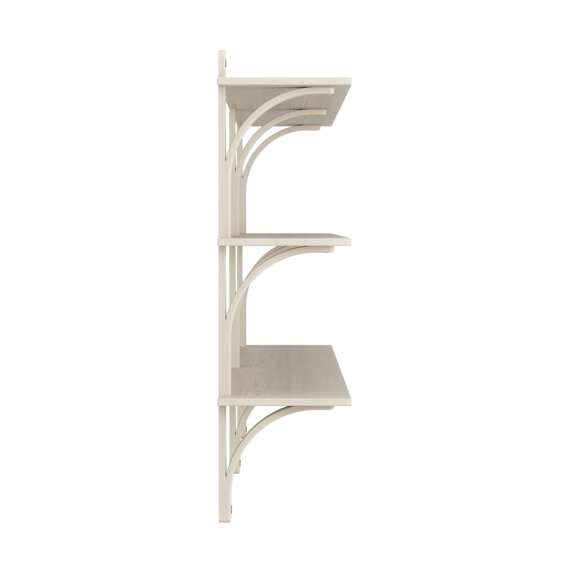 Levi shelf 3 shelves, White pigmented ash-brass, 180 cm Swedese