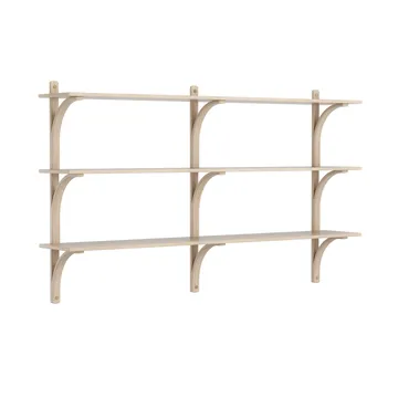 Levi shelf 3 shelves - White pigmented oak-aluminium, 180 cm - Swedese