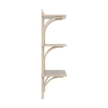 Levi shelf 3 shelves - White-pigmented oak-aluminum, 90 cm - Swedese