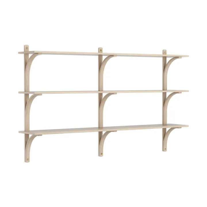 Levi shelf 3 shelves - White-pigmented oak-brass, 180 cm - Swedese