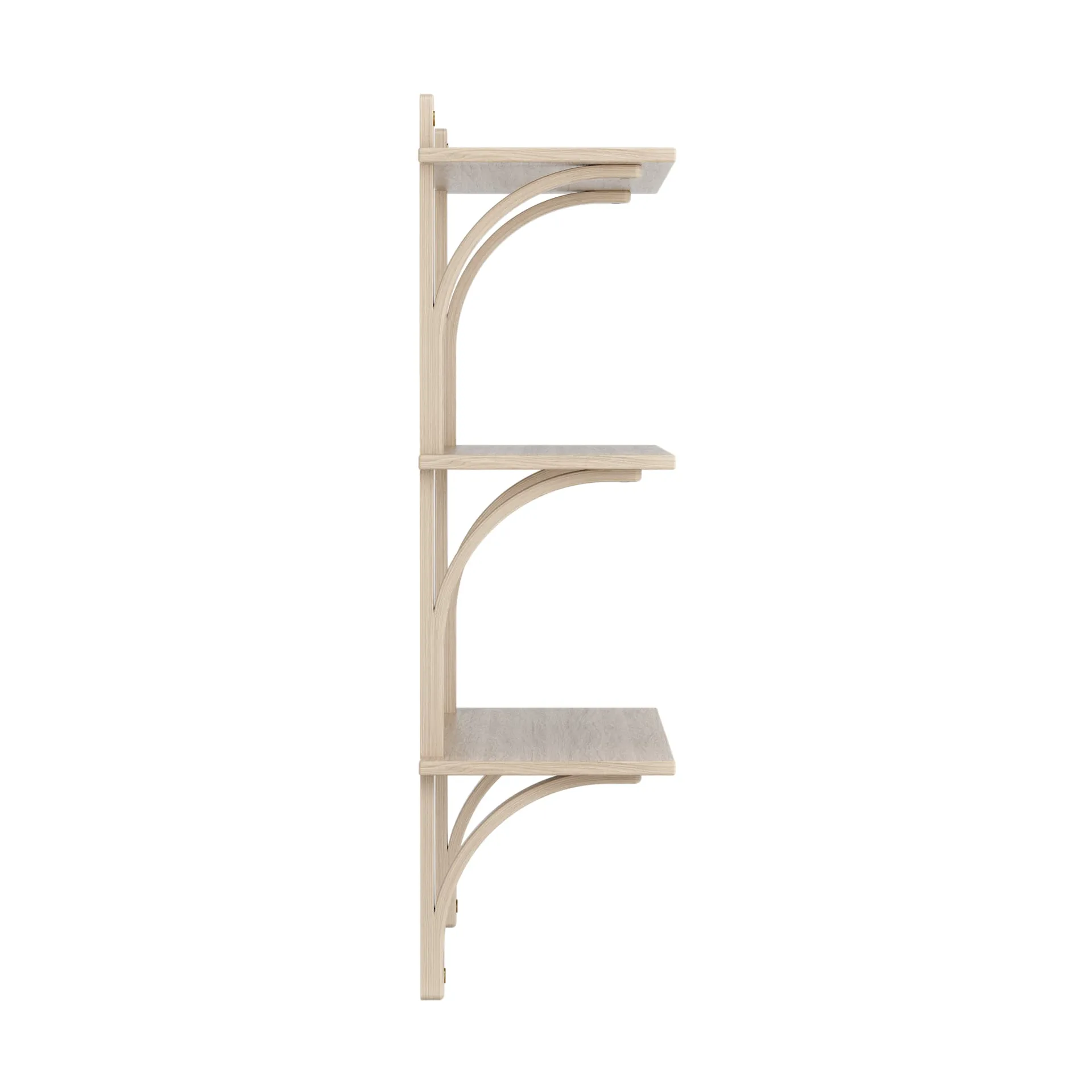 Levi shelf 3 shelves, White-pigmented oak-brass, 90 cm Swedese