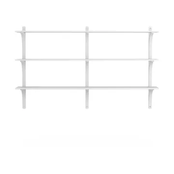 Levi shelf 3 shelves - White-stained ash-aluminium, 180 cm - Swedese