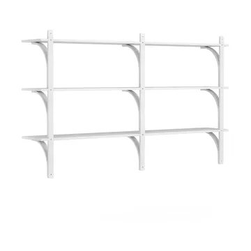 Levi shelf 3 shelves - White-stained ash-aluminium, 180 cm - Swedese