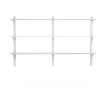 Levi shelf 3 shelves - White stained ash-brass, 180 cm - Swedese