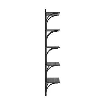 Levi shelf 5 shelves - Black stained ash-aluminium, 90 cm - Swedese